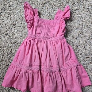 Hope & Henry Deep Pink Organic Cotton Dress 6 To 9 Months